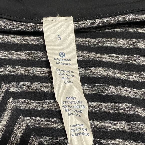 Lululemon Men’s Studio 1/2 Zip Classic Stripe Heathered Black Pullover Small - Picture 15 of 16